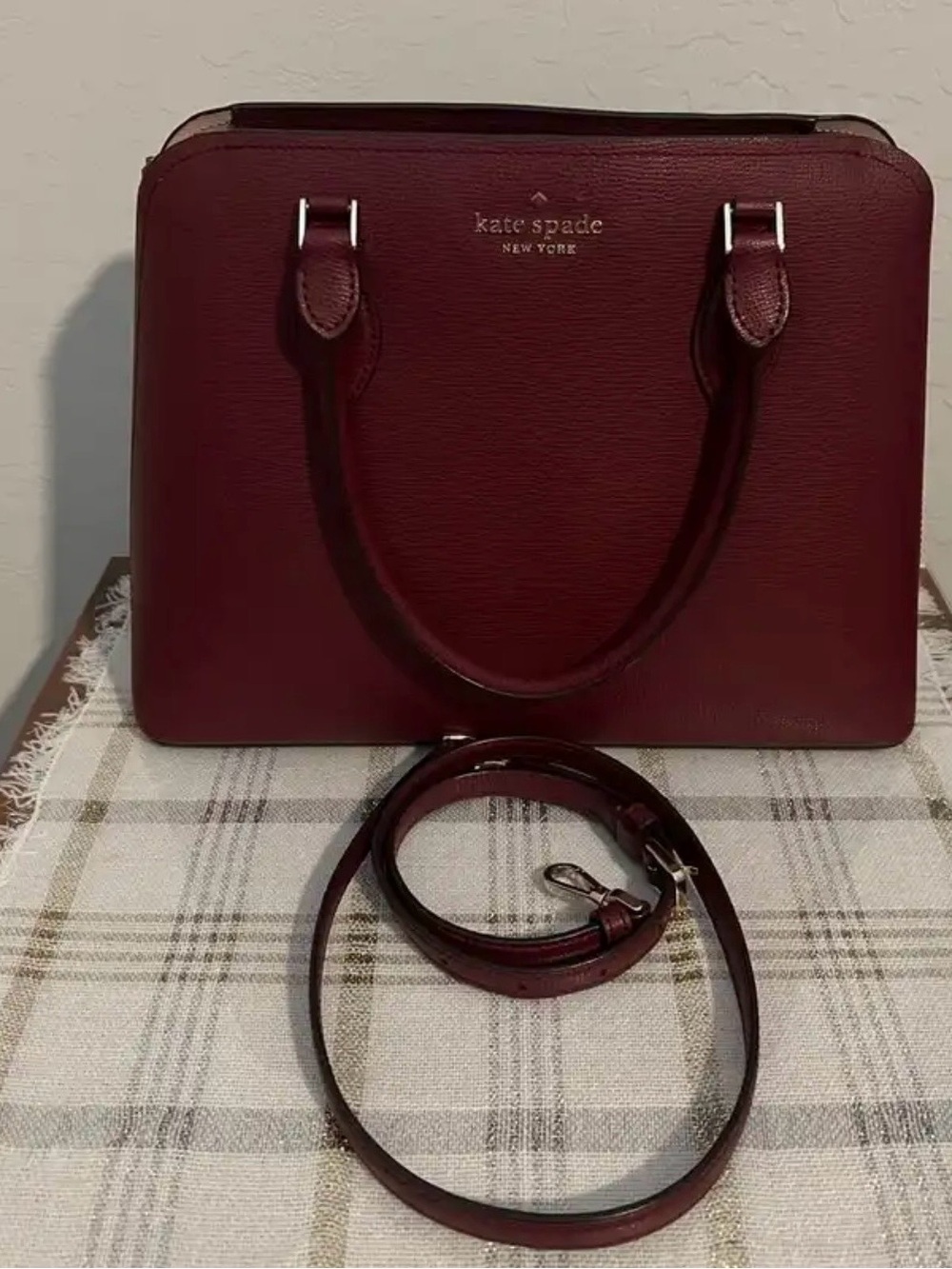 Kate Spade Burgundy Leather Satchel - Picture 3 of 15